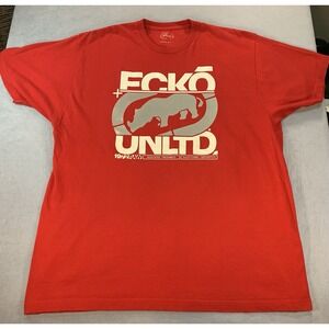 Ecko Unltd Logo Graphic T-shirt Men Relaxed L/XL Red Y2K